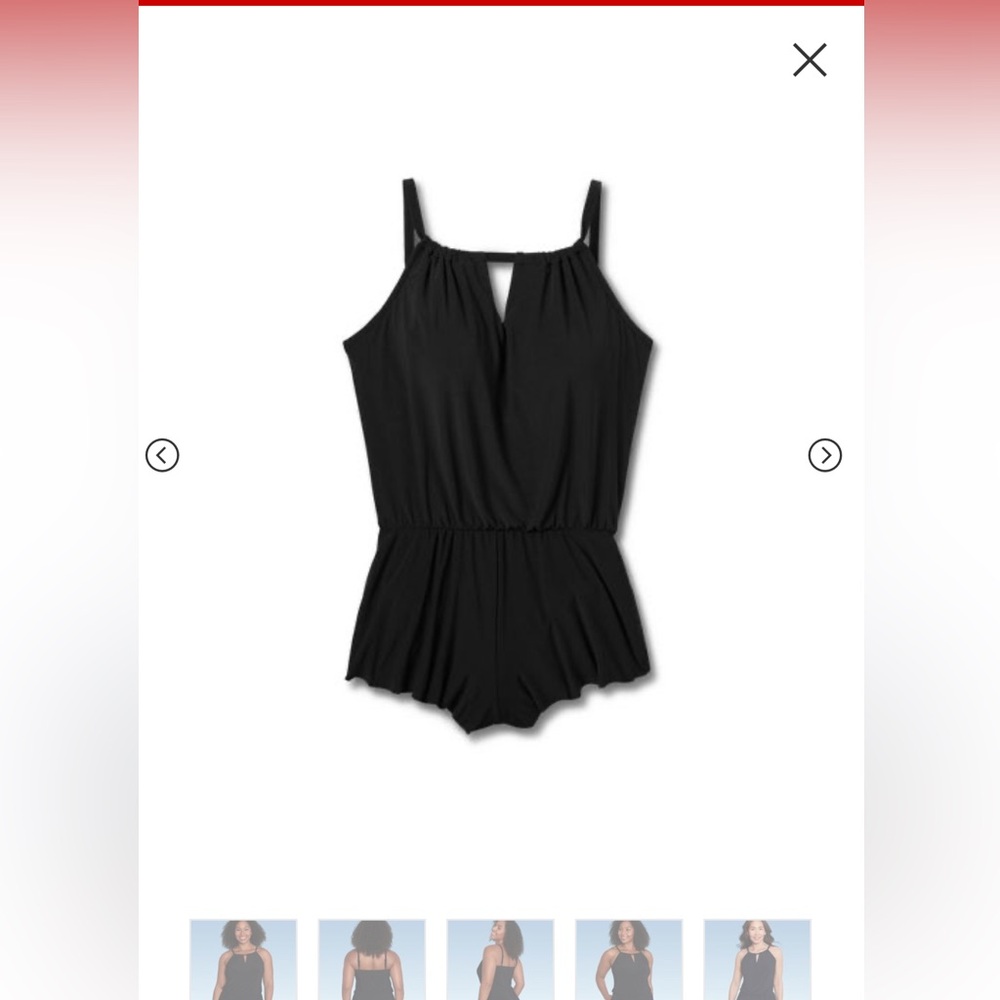 Black Romper swimsuit/bathingsuit. Very comfortable.